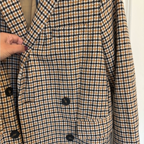 NWT Nasty Gal houndstooth Double-Breasted Trench Coat - Picture 3 of 9